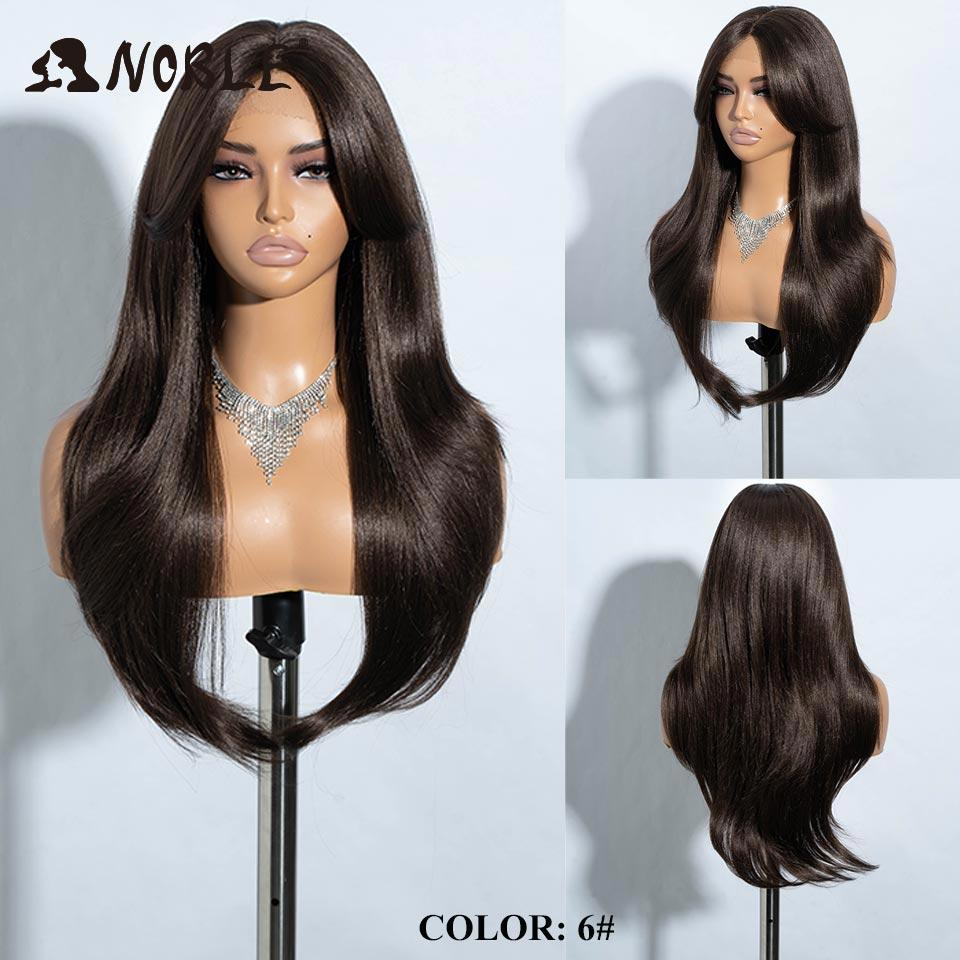 Noble Synthetic Lace Front Wig 26" Straight Ombre Lace Wig Cosplay White Wig Blonde Wigs For Women Lace Wig Synthetic Lace Wig