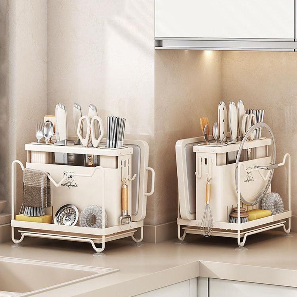 Stable Chopstick Bucket Large Capacity Cutlery Drying Rack Cutlery Organizer  for Home