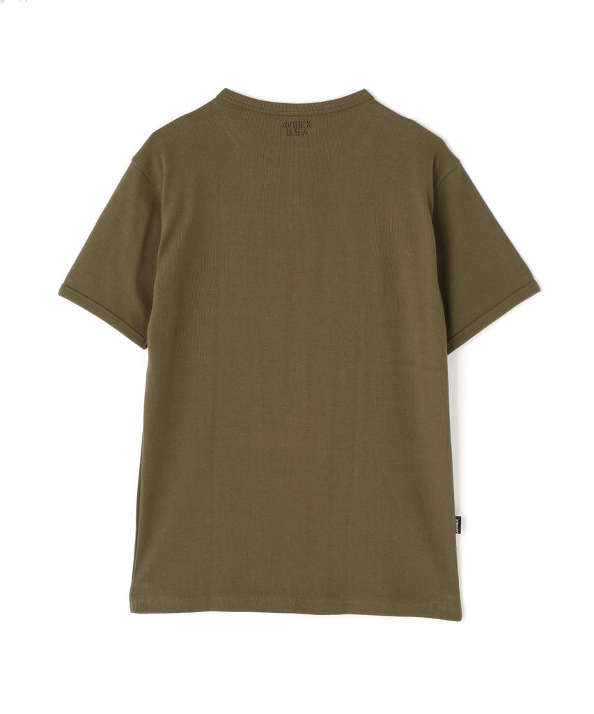 AVIREX DAILY RIB CREWNECK TEE 6143502 men's L size 075 olive