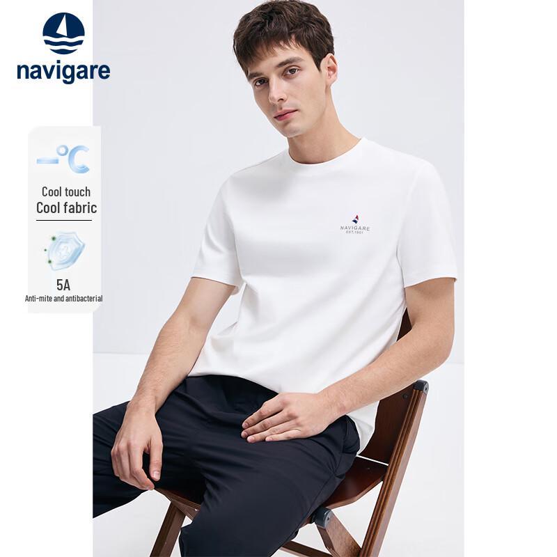Navigare Men s Summer Crew Neck Solid T-Shirt M