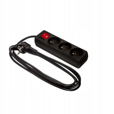 3Gn Extension Cord. 3M +0 Z With Switch Black