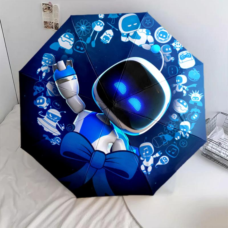 

1 шт. Автоматический складной зонт - Узор ASTRO BOT, Портативная и складная конструкция с 8 спицами, Подарки на Рождество и День рождения разноцветный