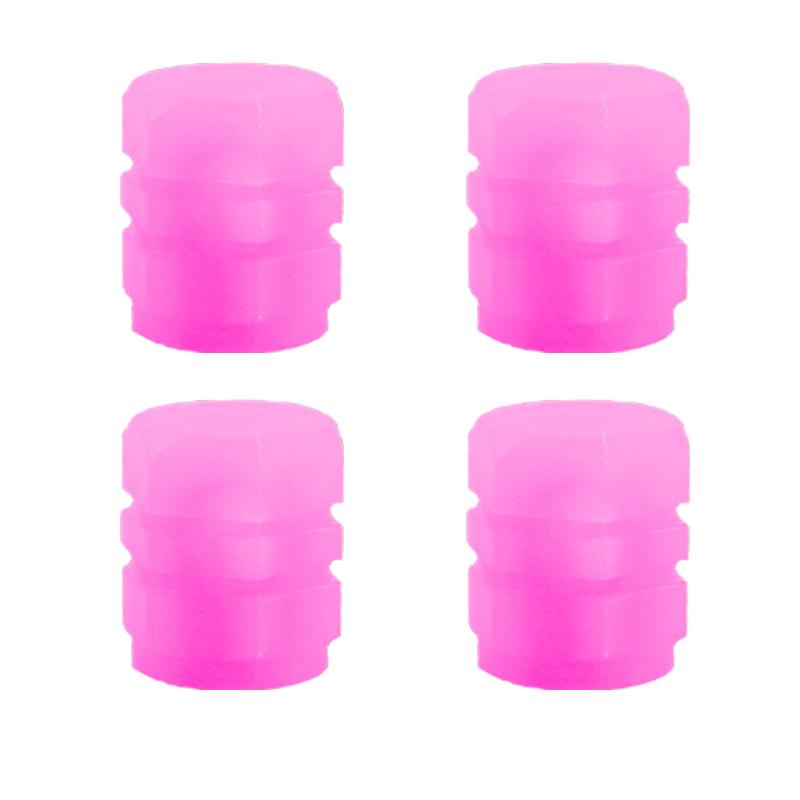 4 Universal Fluorescent Luminous Tire Valve Stem Covers Car Tire Valve Cap Green /Yellow/Blue/Red Fluorescent Powder