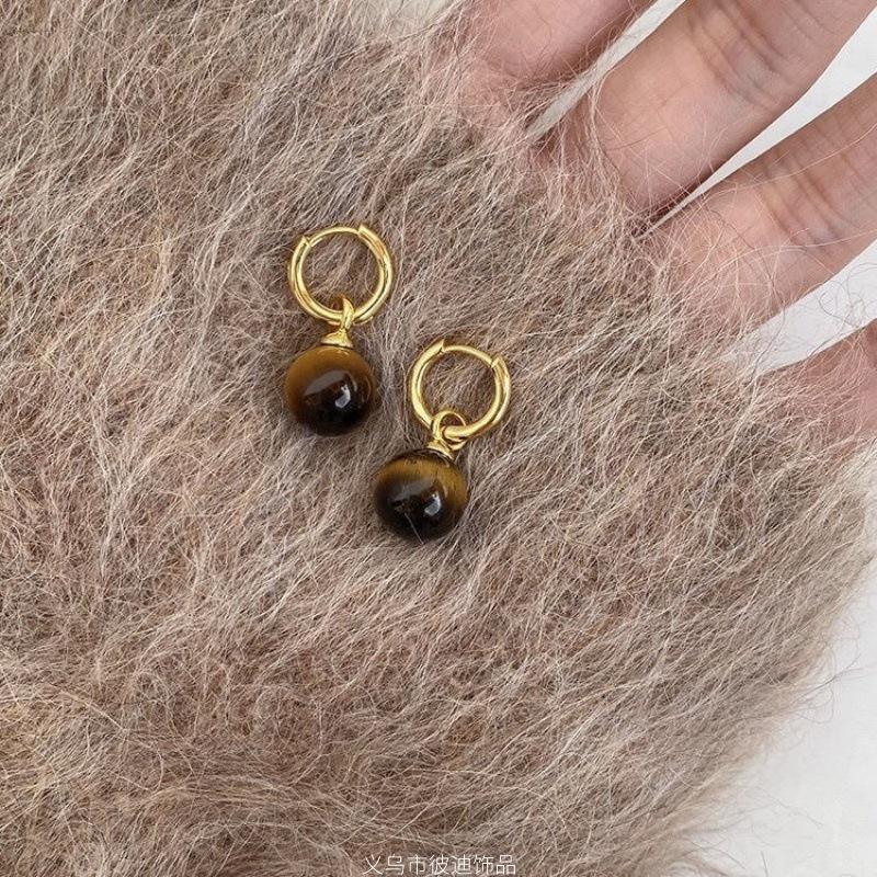 Σκουλαρίκια Καραμελέ Καστανιά Maillard Μάτι Τίγρης Οβάλ Καρφωτά – Γυναικεία Ρετρό Φθινοπωρινά/Χειμερινά Κοσμήματα 2025