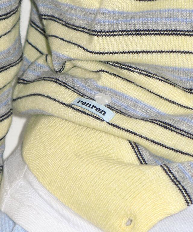 RONRON Soft Days Knit Cardigan Yellow Stripe