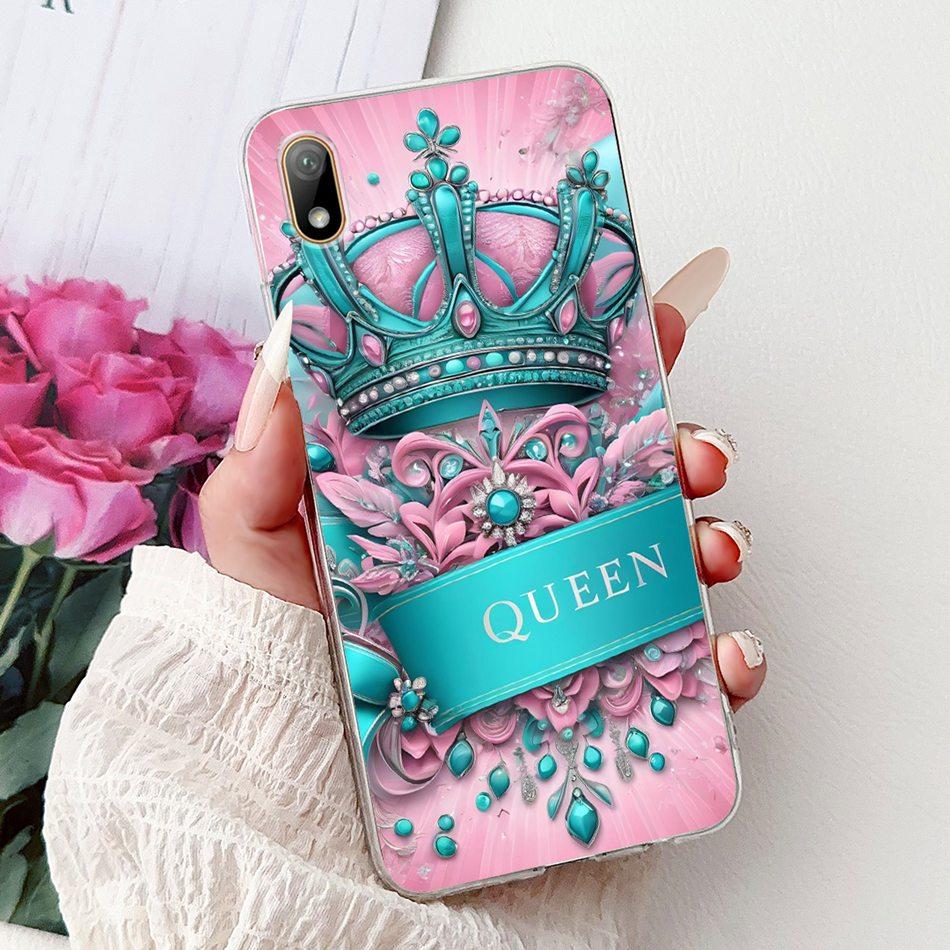 For Huawei Y5 (2019) Phone Case Y5 2019 AMN-LX9 Elegant Floral Cat Painted Soft Silicone Transparent TPU Cases