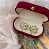 Summer Green Flower Fashionable and Elegant Earrings Temperament Versatile Sweet Stud Earrings Atmospheric Fresh Earrings