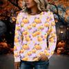 Women's Long Sleeve Flannel Top with Halloween Print for Fall Holiday