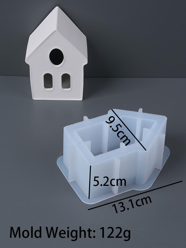 DIY Birdhouse Tea Lamp Holder Silicone Mold 3D House Candlestick Ornaments Gypsum Concrete Mould Resin Crafts Casting Home Decor