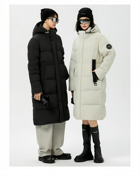 Zimní 2025 Unisex středně dlouhá péřová bunda - Zesílený kachní peří Ležérní kabát pro chladné počasí