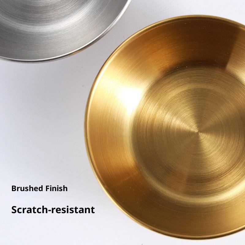 1Pcs Stainless Steel Golden Colorful Sauce Dishes Appetizer Seasoning Serving Dishes Sets Tray Splice Plates Kitchen Tableware