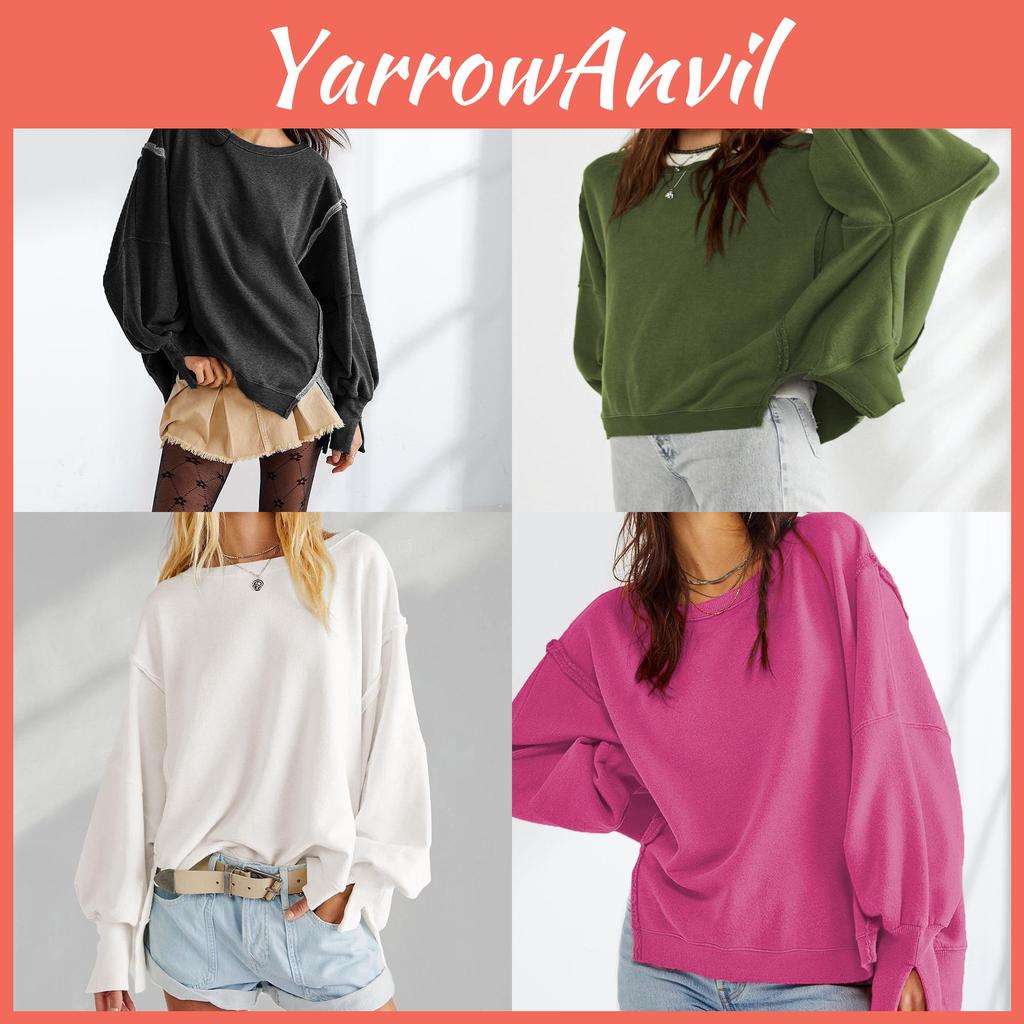 Pamuksu Hissettiren Kumaşlı ve Vintage Tarzlı Kadınlar İçin Uzun Kollu Sokak Giyim Sweatshirt