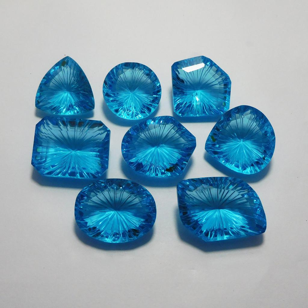 Natural Blue Topaz Pendant Size 500 Ct Mix Shape Ring Size Verified Gemstone p-224.-k