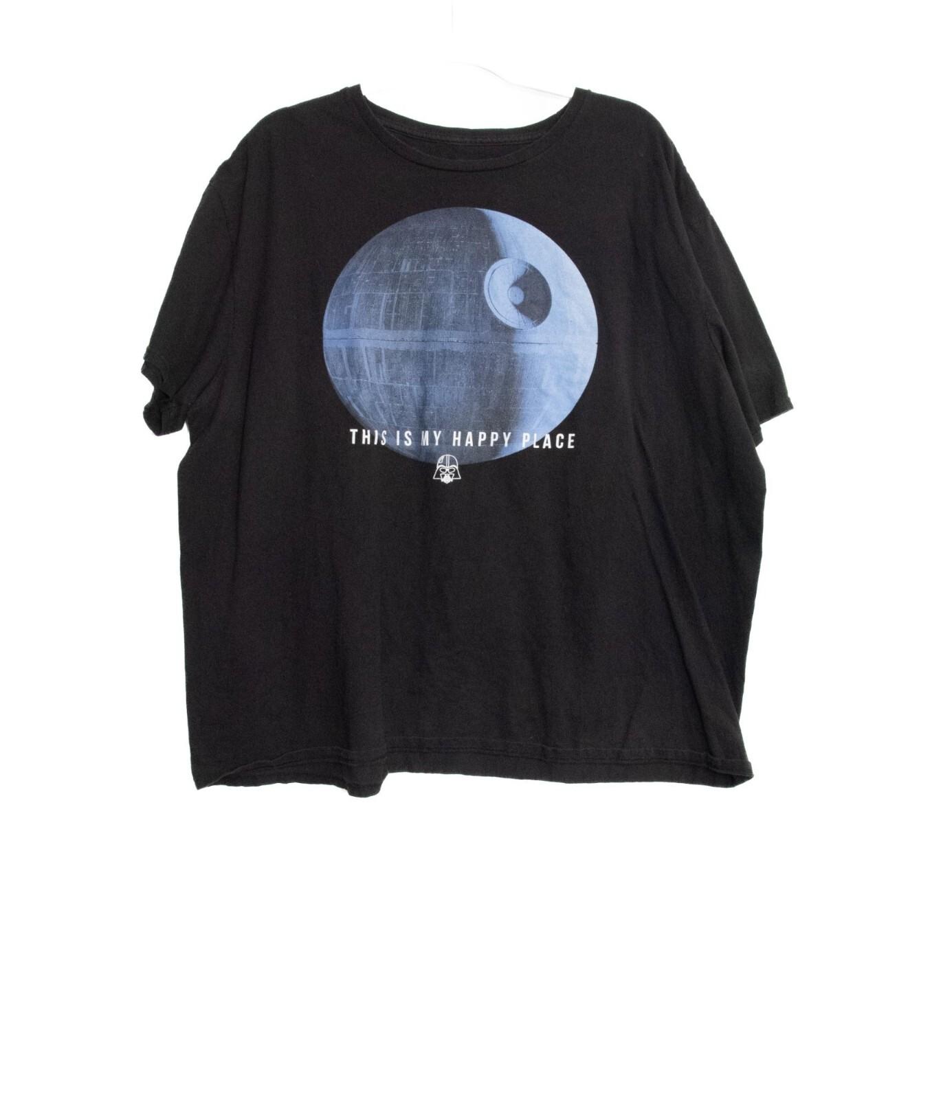 Star Wars Death Star This Is My Happy Place Black Graphic T-Shirt 2X L