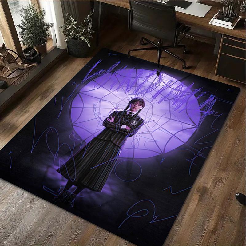 1 Tapis Imprimé Mercredi - Tapis de Décoration Intérieure Pour Salon Chambre Sol Espace Chaise d'Ordinateur