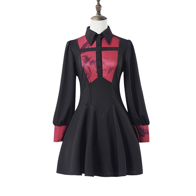 Nouă rochie gotică medievală în negru și roșu victorian stil vampir renascentist punk corset rochie victorian goth fustă bustieră cu șireturi