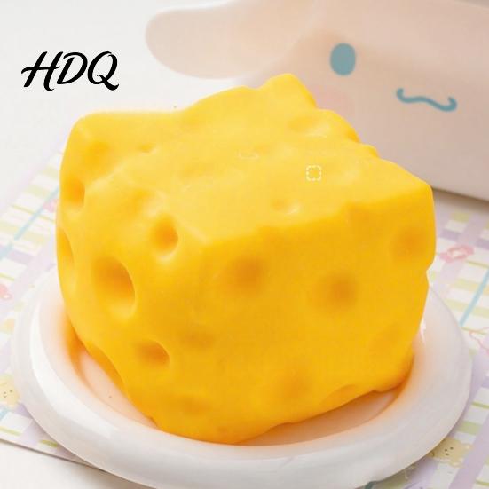 Desktop Stress Toy Shapeable Cheese Squeeze Relief Slow Rising Block Sensory Simulated Food Pinch Fidget Party Favors