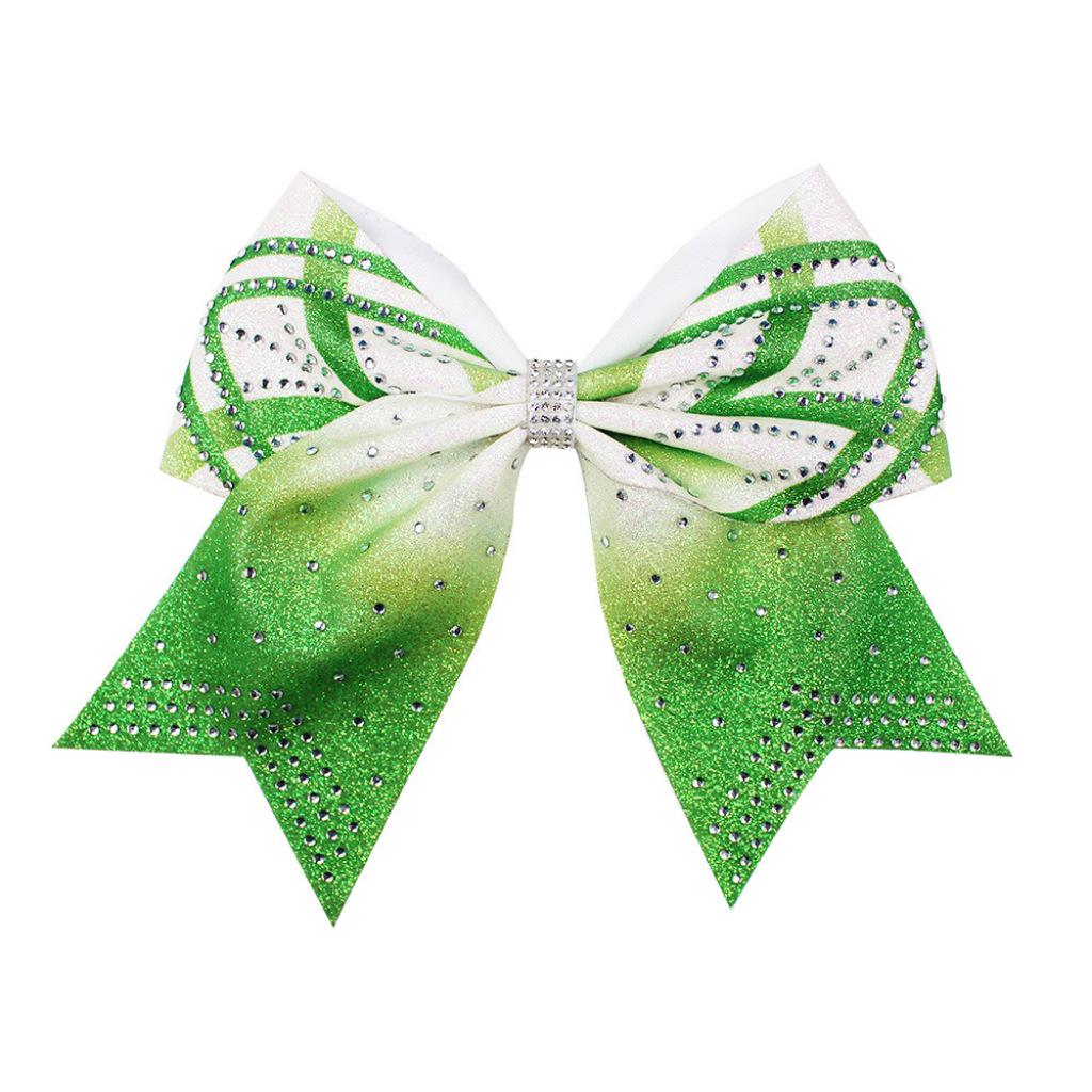 Popular Cheerleader Hair Ties: Rhinestone Swallowtail Bow with Ribbons