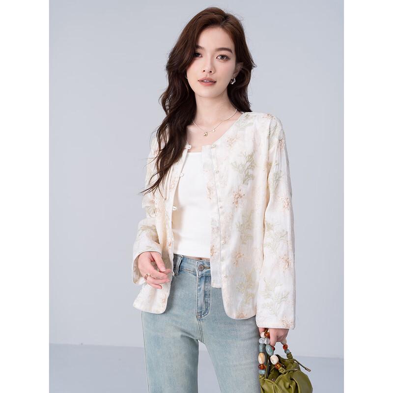 Women s Loose Fit Thin Embroidered Long-Sleeve Cardigan