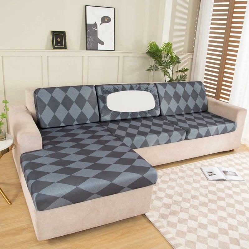 New Floral Printed Stretch Sofa Seat Cushion Cover Backrest Cover Protector for Couch Sofa Cover L Shape Chaselong Slipcovers