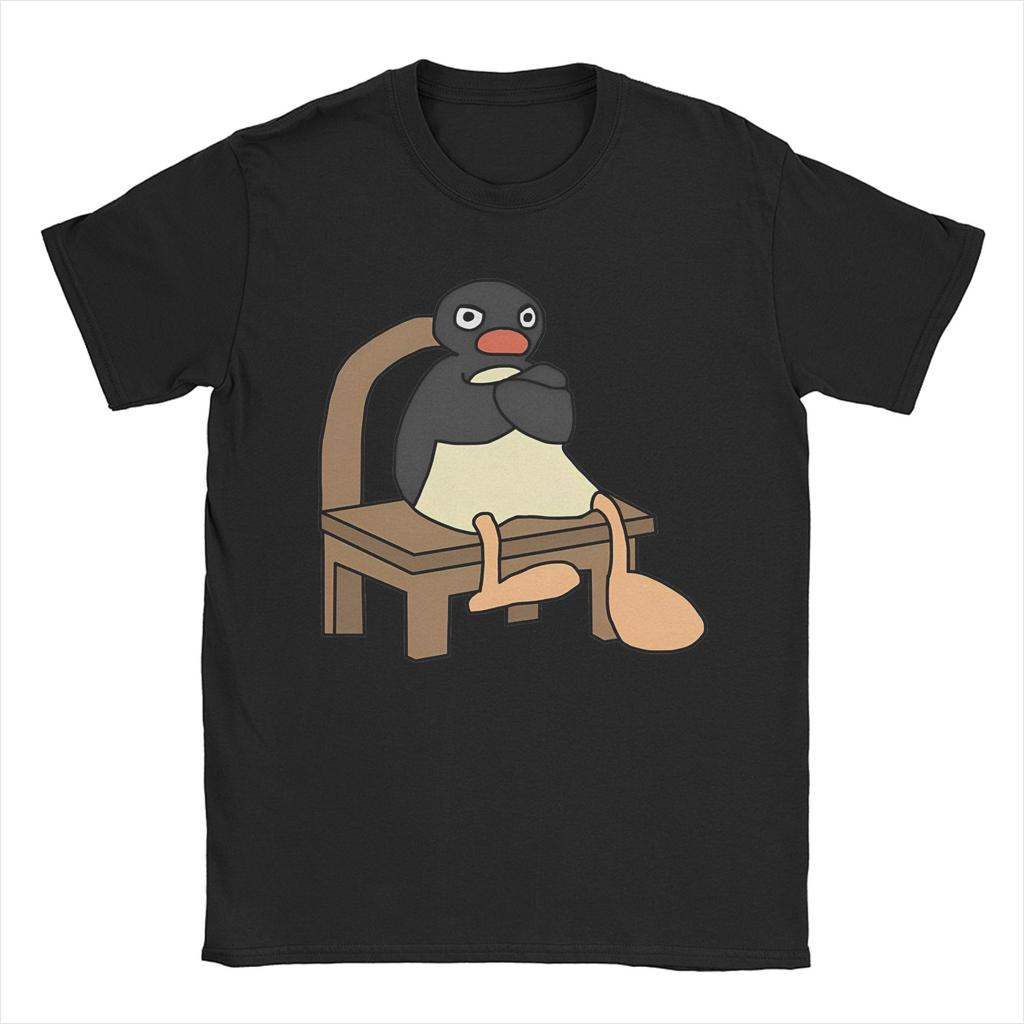 Men Women Printed Angry Pingu T Shirt Tee 100% Cotton  T-shirts Clothes