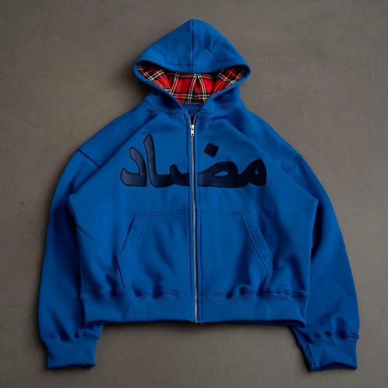 Y2K Streetwear Hooded Zip-Up Sweatshirt With Geometric Print Loose Fit Teen Girls Young Women