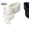 Desktop Stationery Organizer 3D Printed Cat Pen Holder, Cute Sleeping Kitty Organizer, 2-in-1 Multifunctional Storage Box for Makeup Brushes