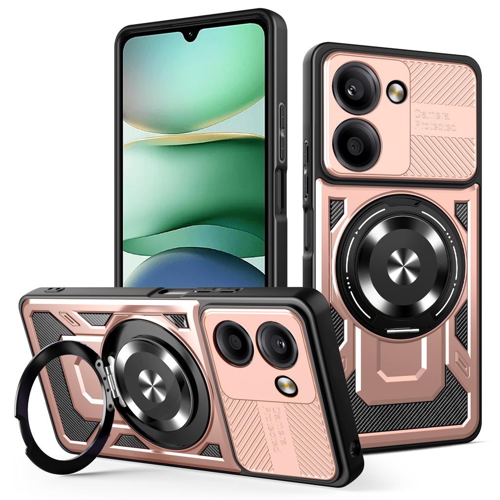 For Xiaomi Poco M7 Pro Case Poco M7 4G Cover Poco M7+ Magnetic Armor Shockproof Ring Holder Case Magsafe Wireless Charge Cover