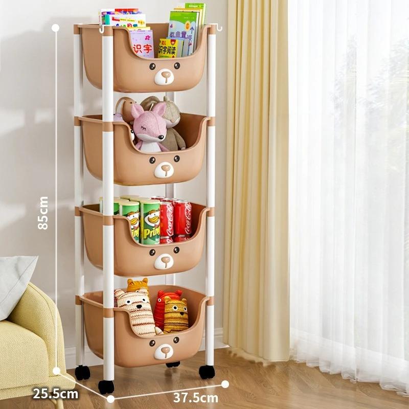 Snack Storage Cart Cartoon Storage Rack Toy Storage Rack Convenient Book Storage Rack Movable Simple Storage Cart Home Storage