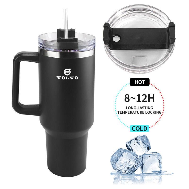 1200ML Insulated Tumbler with Handle Straw Travel Cup Coffee Cup For Volvo C60 XC40 V70 XC90 V40 V50 R 190h XC SC60 C30 S60 V60 RU1