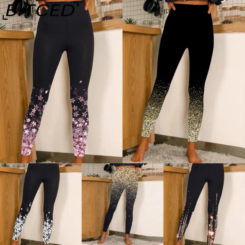 BITCED Women's Stretch Leggings High-Waisted Casual Positioning Printed Fashion Yoga Pants