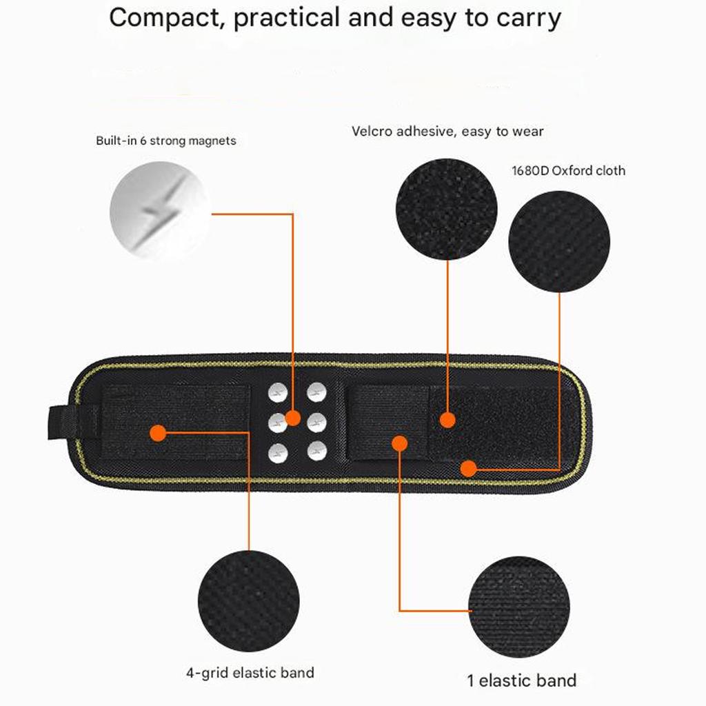 MultiFunctional Tool Wristband Strong Magnetic Strips Secure Storage For Screws Nails Accessories Crafting Projects