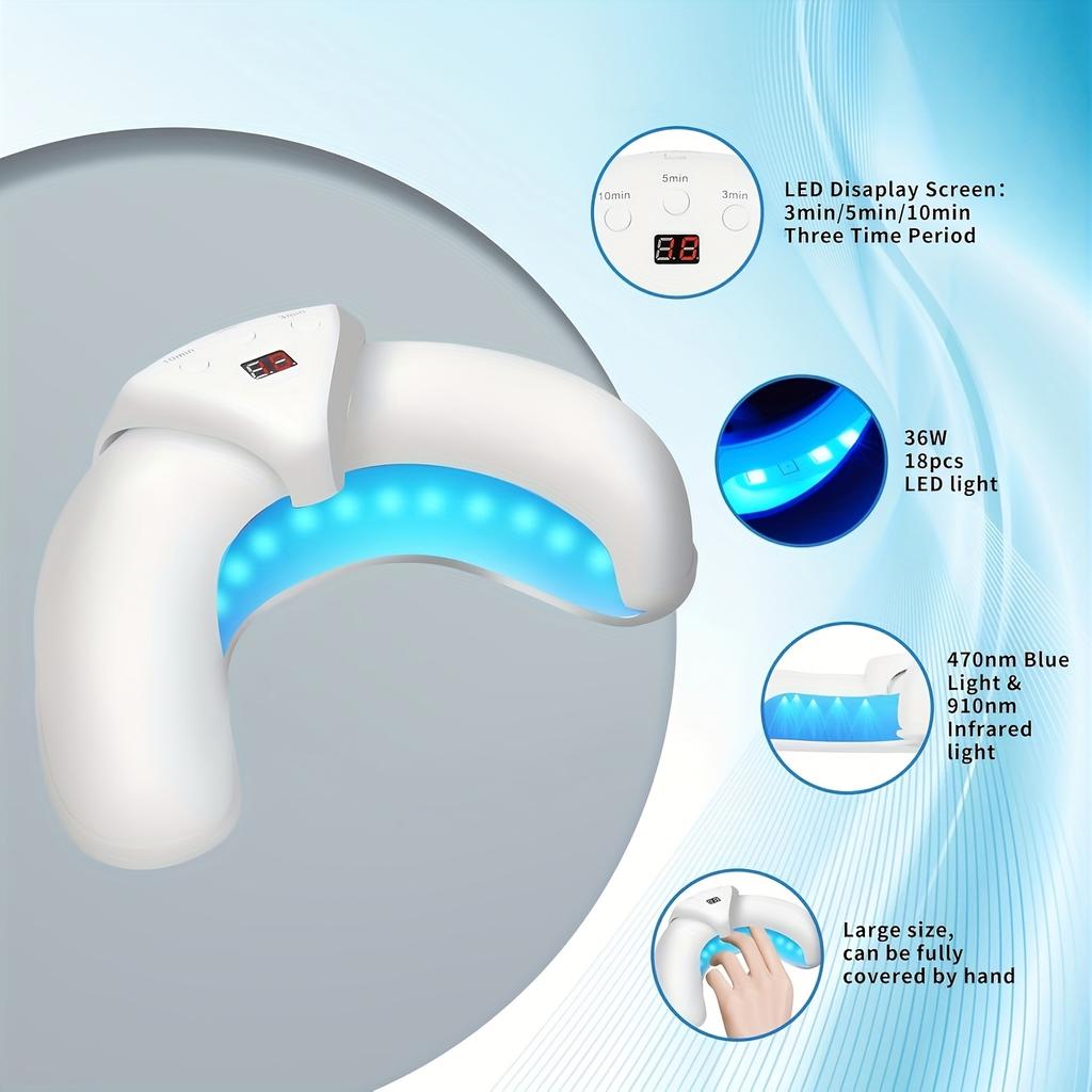 Laser neglesterilisator, 2 ganger rask muggfjerning og reparasjon, spesielt for negler med flere tær, sammenleggbart muggrengjøringsutstyr