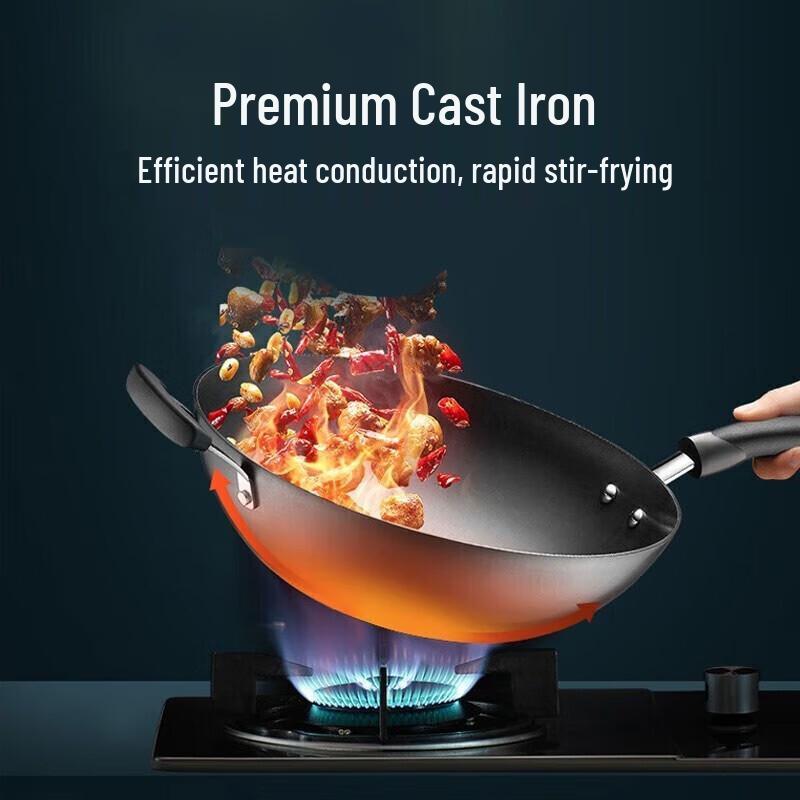 Supor FC32Z3 True Rust-Resistant Cast Iron Wok - 32cm