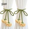 Fashionable Curtain Straps Flower Tiebacks, Handmade Boho Holder Tie Elegant Accessories Backs, Decorative Rope Ties for Bedroom, Window, Drapery