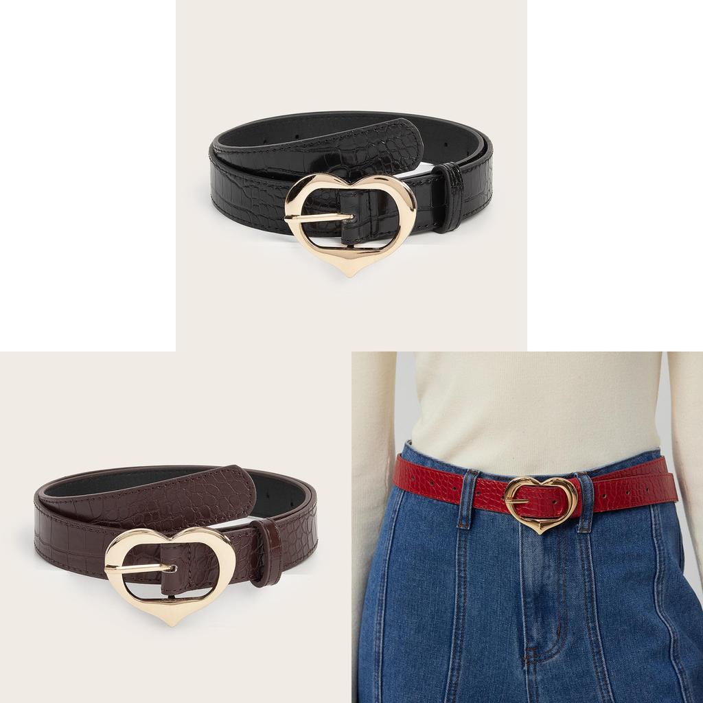 Button Popular Love Belt Womens Simple Retro Decorative Belt Belt Jeans