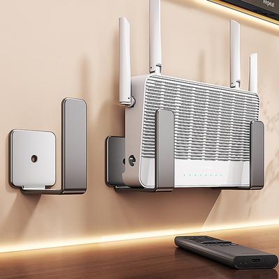 2Pcs Living Room Router Storage Rack Wall Mounted WiFi Devices Fixture Support Set-Top Box Extension Socket Placement  Bracket