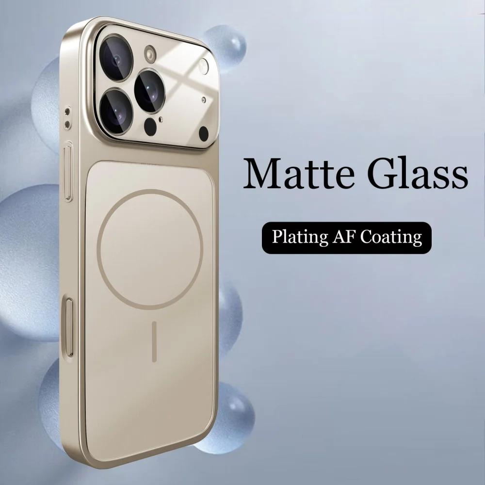 

Luxury Acrylic Matte For MagSafe Phone Case For iPhone 15 16 1114 13 12 17 Pro Max Air Plus Magnetic Bumper Back Cases Cover iPhone 15 Plus