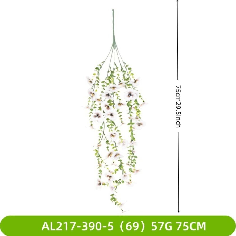 New Multicolor Artificial Flower DIY Lifelike Fake Flower Hanging Viola Tricolor Plants Wreath Wall Hanging Ornament