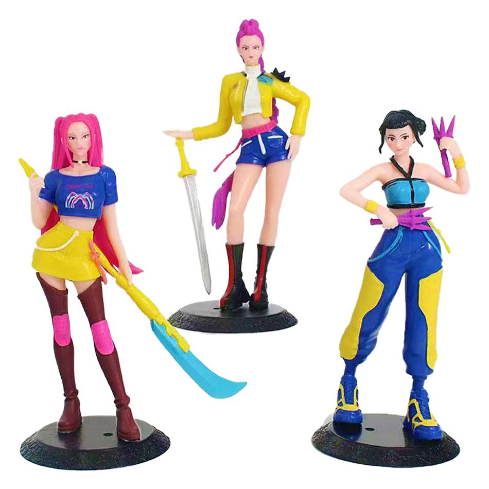 Kpop Demon Hunters Figure Anime Rumi Mira Zoi Character Decor Cartoon Anime Figure Model PVC Desk Ornaments Figurine Gift