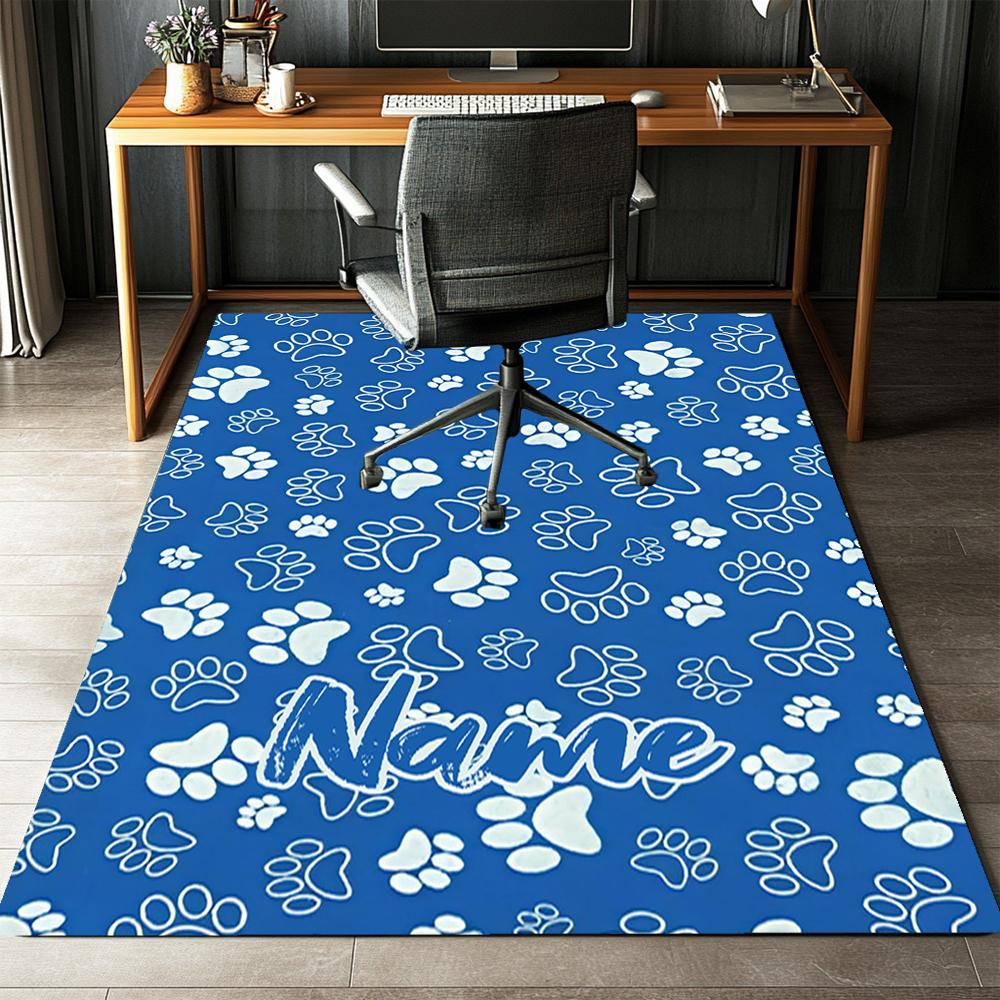 Custom Name Dog Printed Carpet,Rug for Office Chair Living Room Bedroom Kitchen Room Decor Gifts.