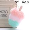 1Pcs Car Soft Pompom Fluffy Ice Cream Faux Fur Key Chain Gift Key Ring Jewelry Pendant