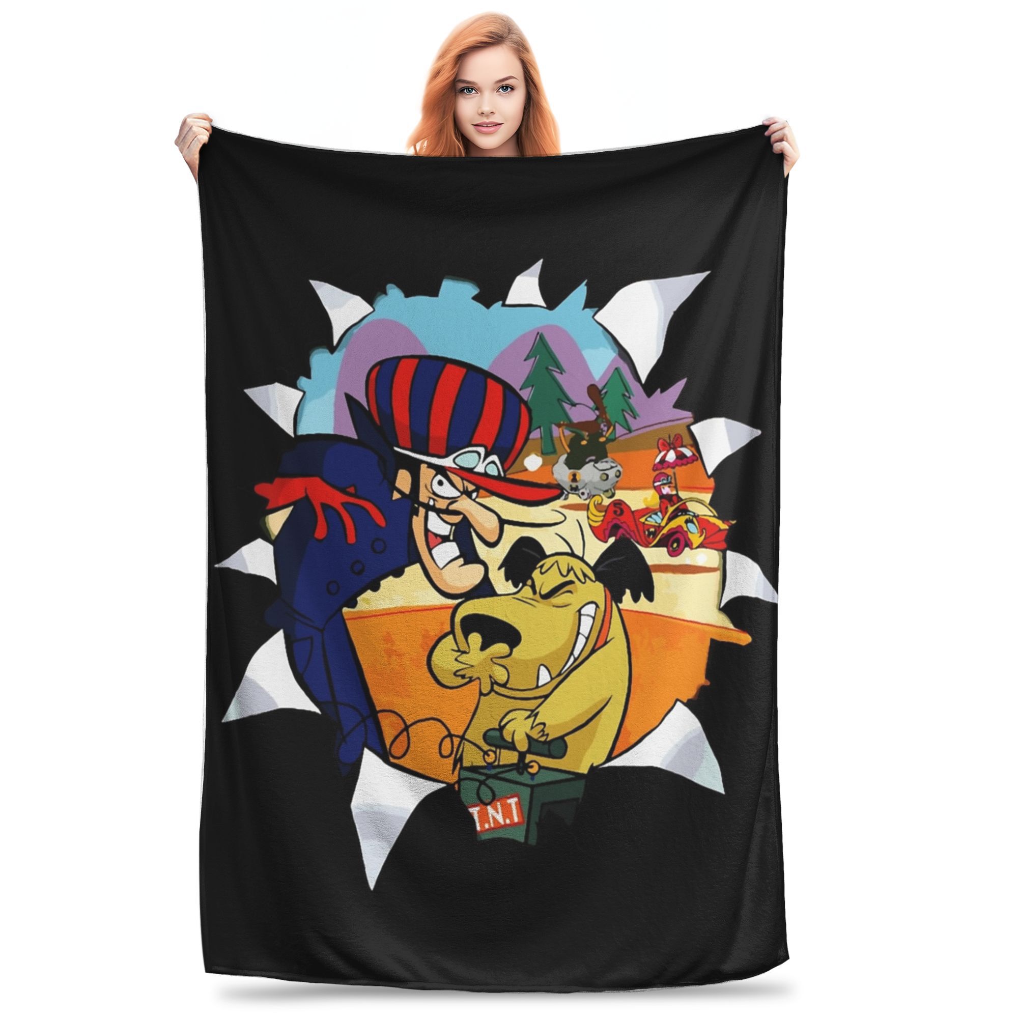 Dick Dastardly Muttley Flying Machines Blankets Flannel Air Conditioning 60s Wacky Races Portable Super Warm Throw Blankets 30x40in