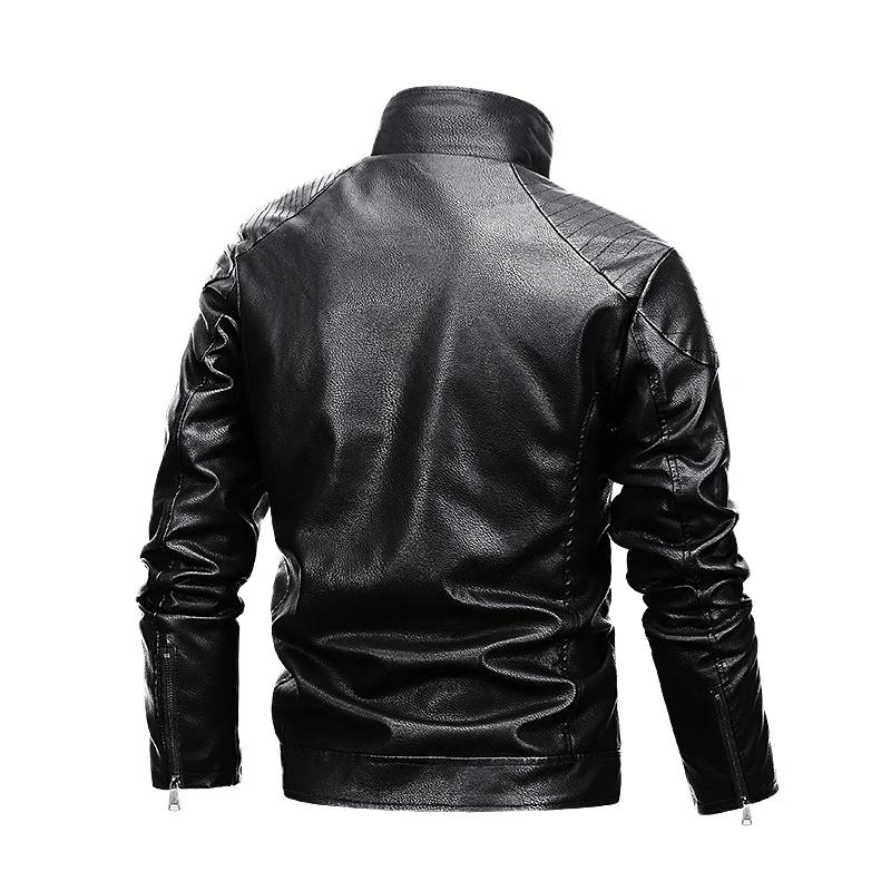 Wind-Resistant Leather Jacket Autumn Winter Plush Parkas Comfortable Thickened Warm High Quality Men Clothing Roupas Masculinas
