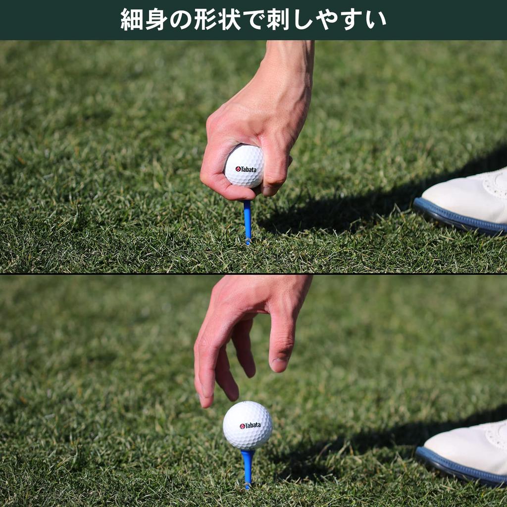 Tabata Golf Plus Slim Short Plastic Slim Pack of Pink Tees, 40mm, Tees, Tees, Short, 18, GV1418, Small, White, Blue, Yellow,