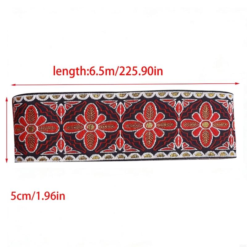 Retro Fabric Sewing Trim 7.1yardX50mm Polyester Webbing Ribbon For Sewing Craft HX6C
