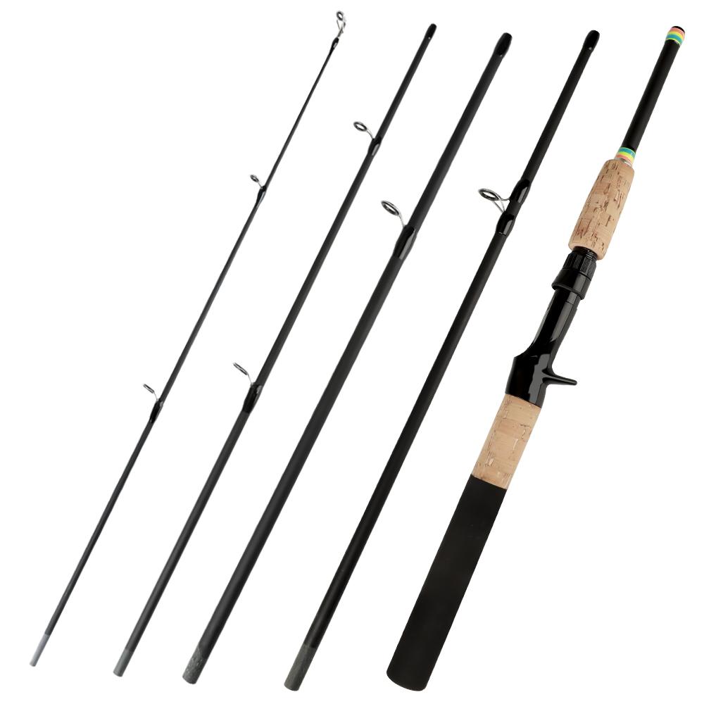 FTK NEW 1.8M 2.1M Telescopic Fishing Rod Carbon Fiber Lengthen wooden handle Spinning Casting Rod Portable Trout Rod