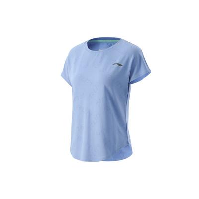 Li Ning Running Series Sports Training Knitted Breathable Short Sleeve T-Shirt Women Tops Blue ATSR048-2