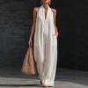2026 European and American Cross-border Independent Station Simple, Elegant and Comfortable Linen Jumpsuit