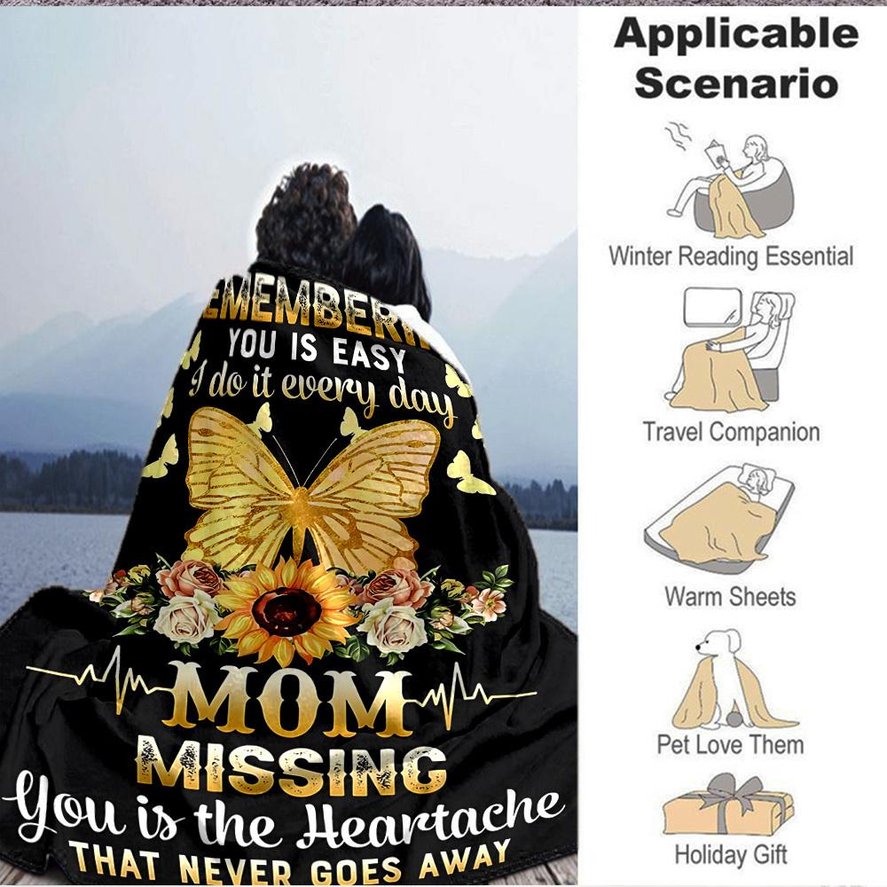 1pc Mom Loved One Tribute Art Print Blanket - Perfect Gift for Birthdays, Christmas & Halloween- Soft, Warm & Versatile yy250909163